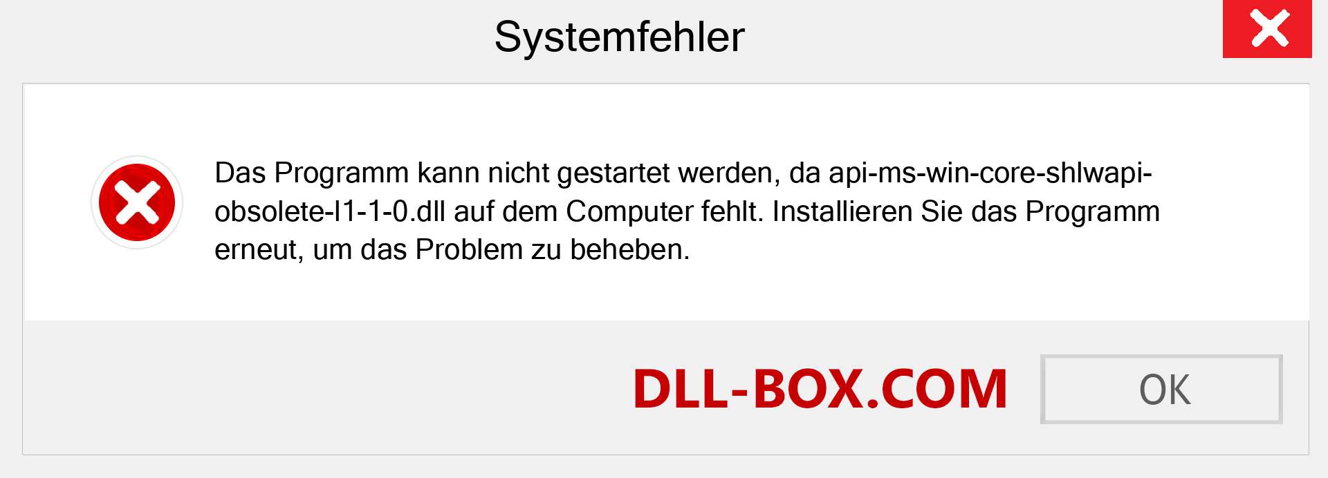 api-ms-win-core-shlwapi-obsolete-l1-1-0.dll-Datei fehlt?. Download für Windows 7, 8, 10 - Fix api-ms-win-core-shlwapi-obsolete-l1-1-0 dll Missing Error unter Windows, Fotos, Bildern